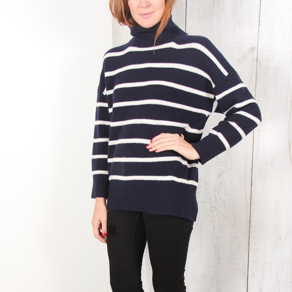 SEA striped turtleneck sweater